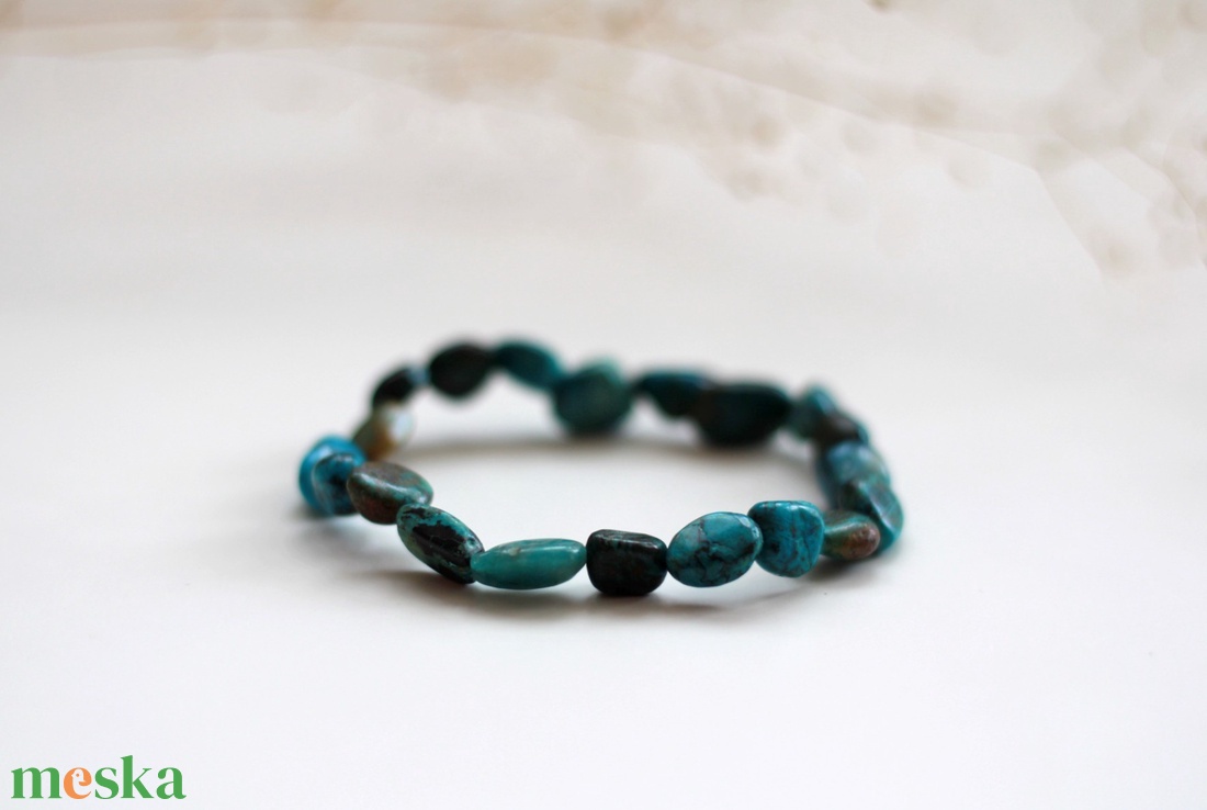 Lágy nőiesség krizokolla karkötő - ékszer - karkötő - gyöngyös karkötő - Meska.hu