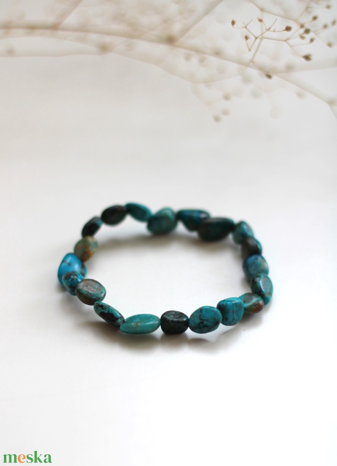 Lágy nőiesség krizokolla karkötő - ékszer - karkötő - gyöngyös karkötő - Meska.hu