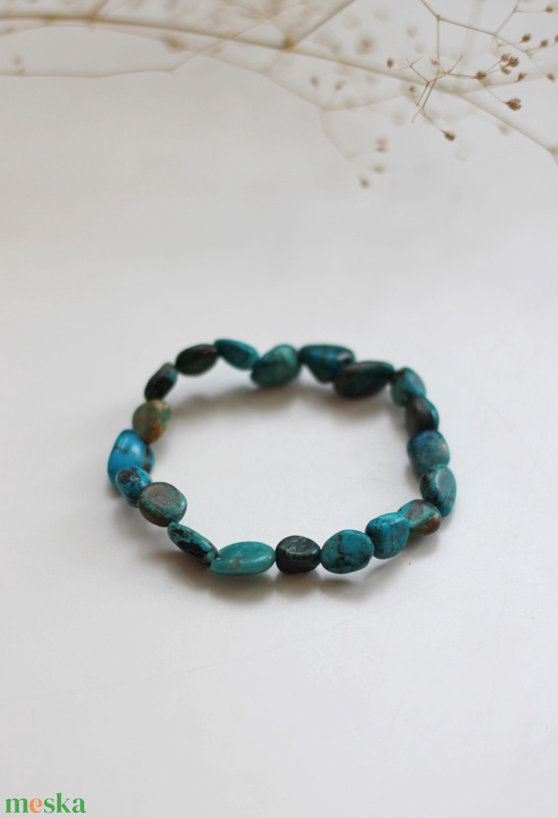 Lágy nőiesség krizokolla karkötő - ékszer - karkötő - gyöngyös karkötő - Meska.hu