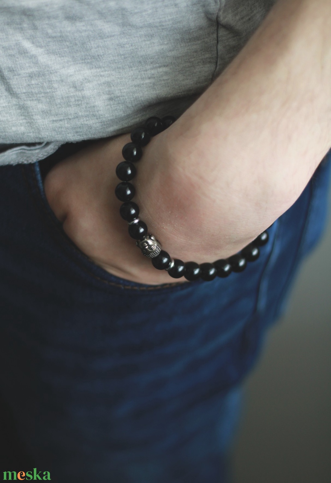 Védelmező férfi ásvány karkötő - ékszer - karkötő - ásványkarkötő - Meska.hu