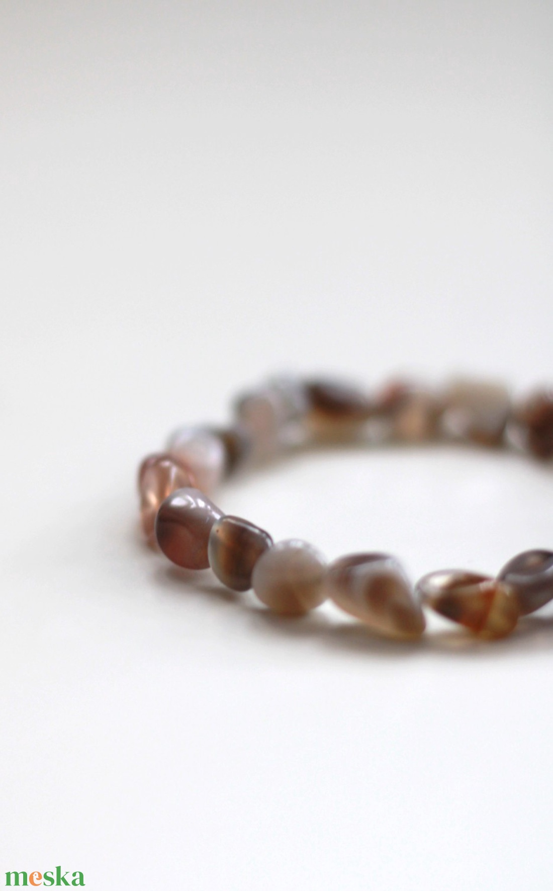 Stabilitás botswana achát karkötő - ékszer - karkötő - gyöngyös karkötő - Meska.hu