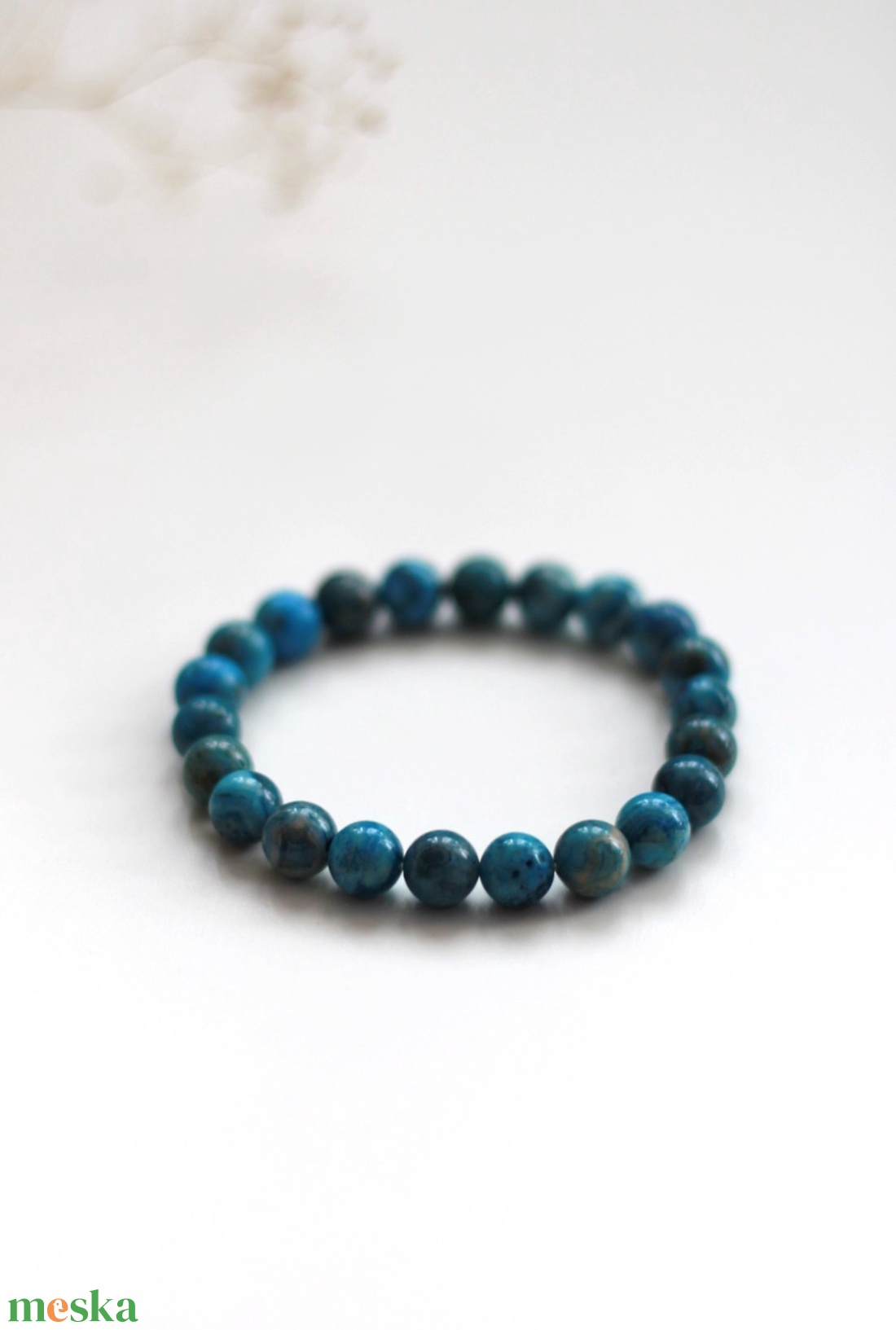 A spirituális társ kék achát karkötő - ékszer - karkötő - gyöngyös karkötő - Meska.hu