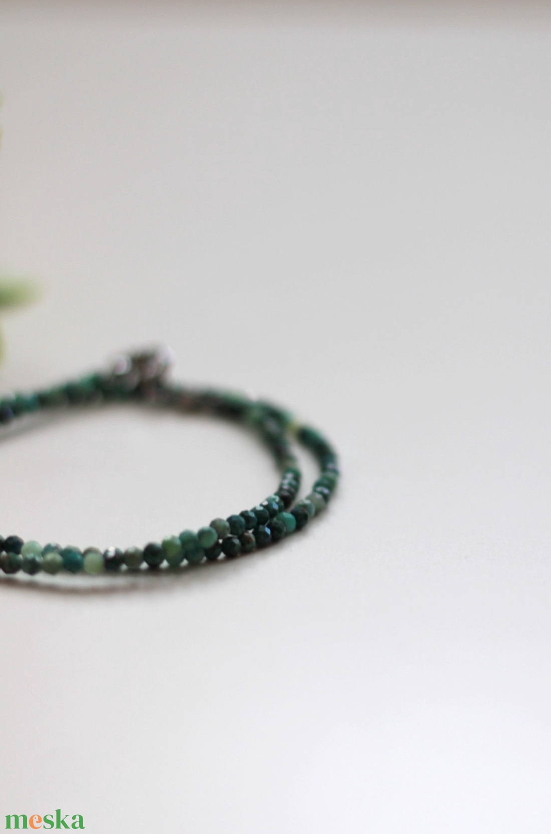 Krizokolla fazettált nyaklánc  - ékszer - nyaklánc - gyöngyös nyaklánc - Meska.hu