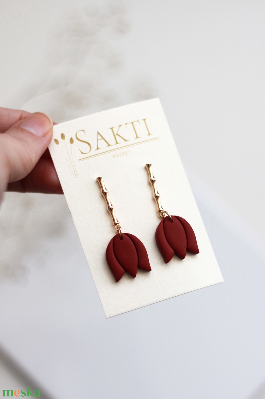 Tulipán függő fülbevaló - ékszer - fülbevaló - lógó fülbevaló - Meska.hu