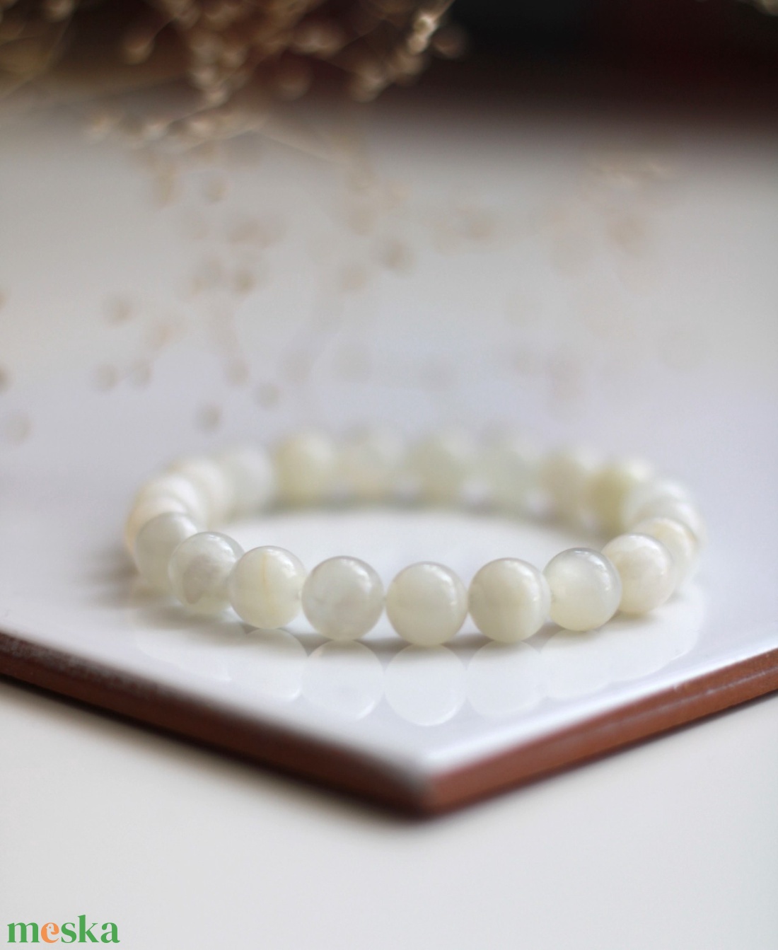 Hold energiája holdkő ásványkarkötő - ékszer - karkötő - gyöngyös karkötő - Meska.hu