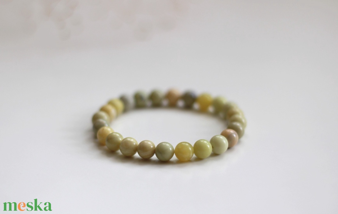 Bőség és szerencse zöld jáde ásvány karkötő - ékszer - karkötő - ásványkarkötő - Meska.hu