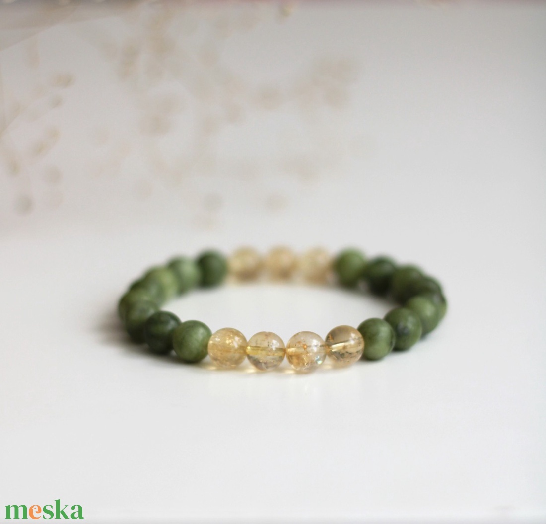 Női erő, öröm és bőség ásvány karkötő - ékszer - karkötő - gyöngyös karkötő - Meska.hu