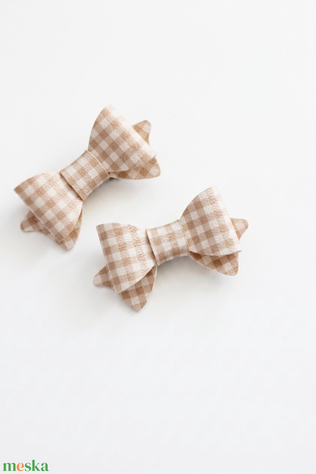Mini hajcsat drapp kockás - ruha & divat - hajdísz & hajcsat - hajcsat & hajtű - Meska.hu