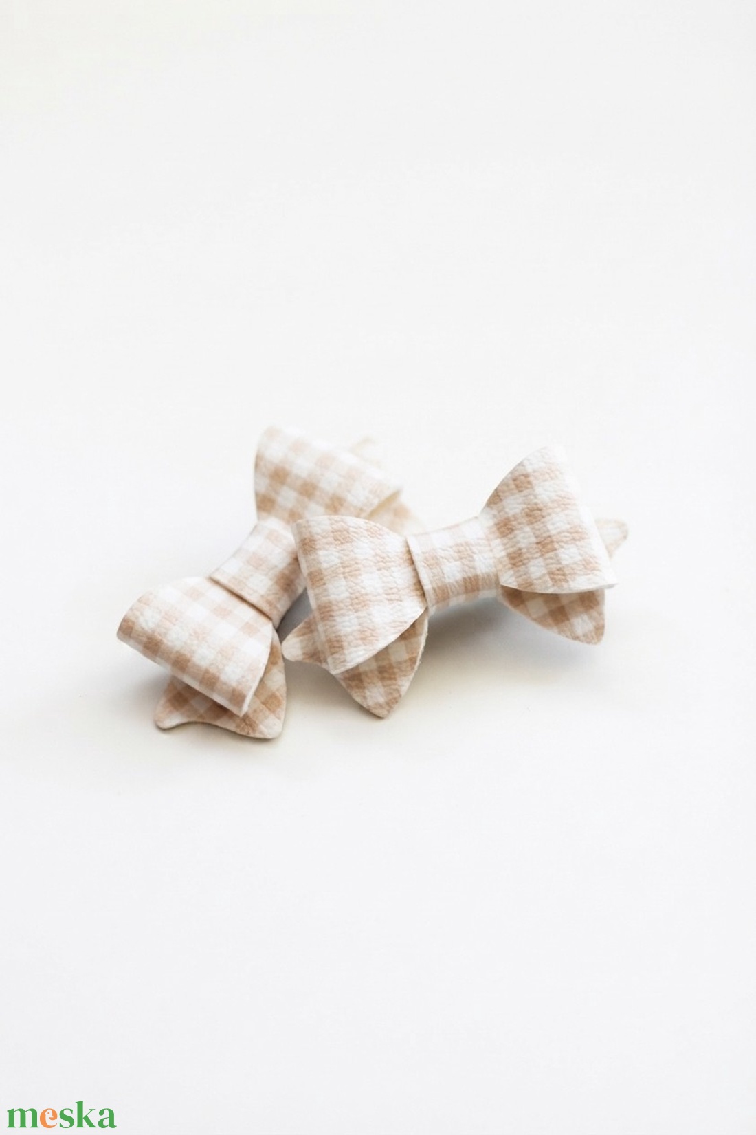 Mini hajcsat drapp kockás - ruha & divat - hajdísz & hajcsat - hajcsat & hajtű - Meska.hu