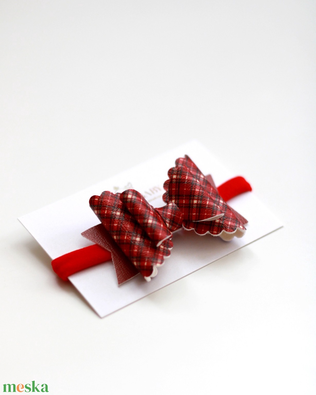Téli kockás tartan elasztikus pánt  - ruha & divat - hajdísz & hajcsat - hajráf & hajpánt - Meska.hu
