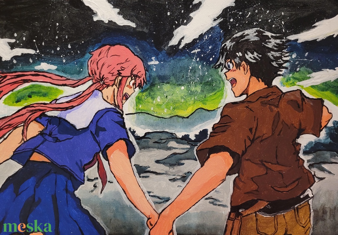 Anime és manga akril festmény - művészet - festmény - akril - Meska.hu