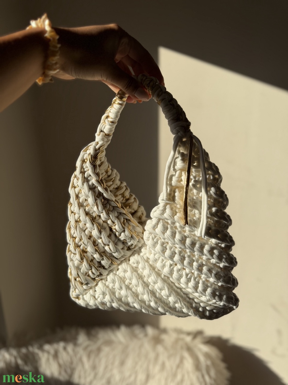 Horgolt Triangle Bag - táska & tok - kézitáska & válltáska - kézitáska - Meska.hu