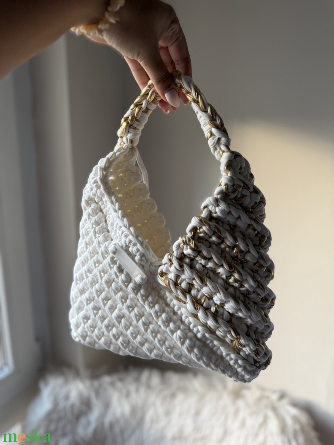 Horgolt Triangle Bag - táska & tok - kézitáska & válltáska - kézitáska - Meska.hu