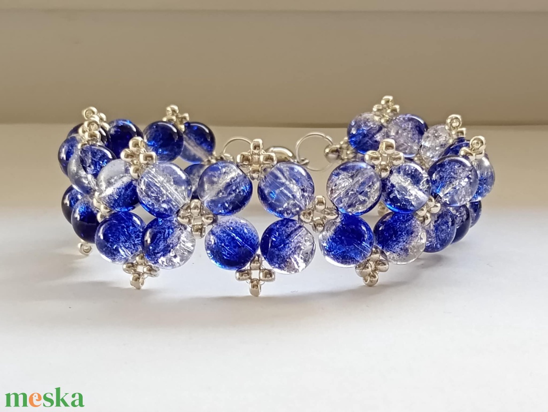 Blue - ékszer - karkötő - gyöngyös karkötő - Meska.hu
