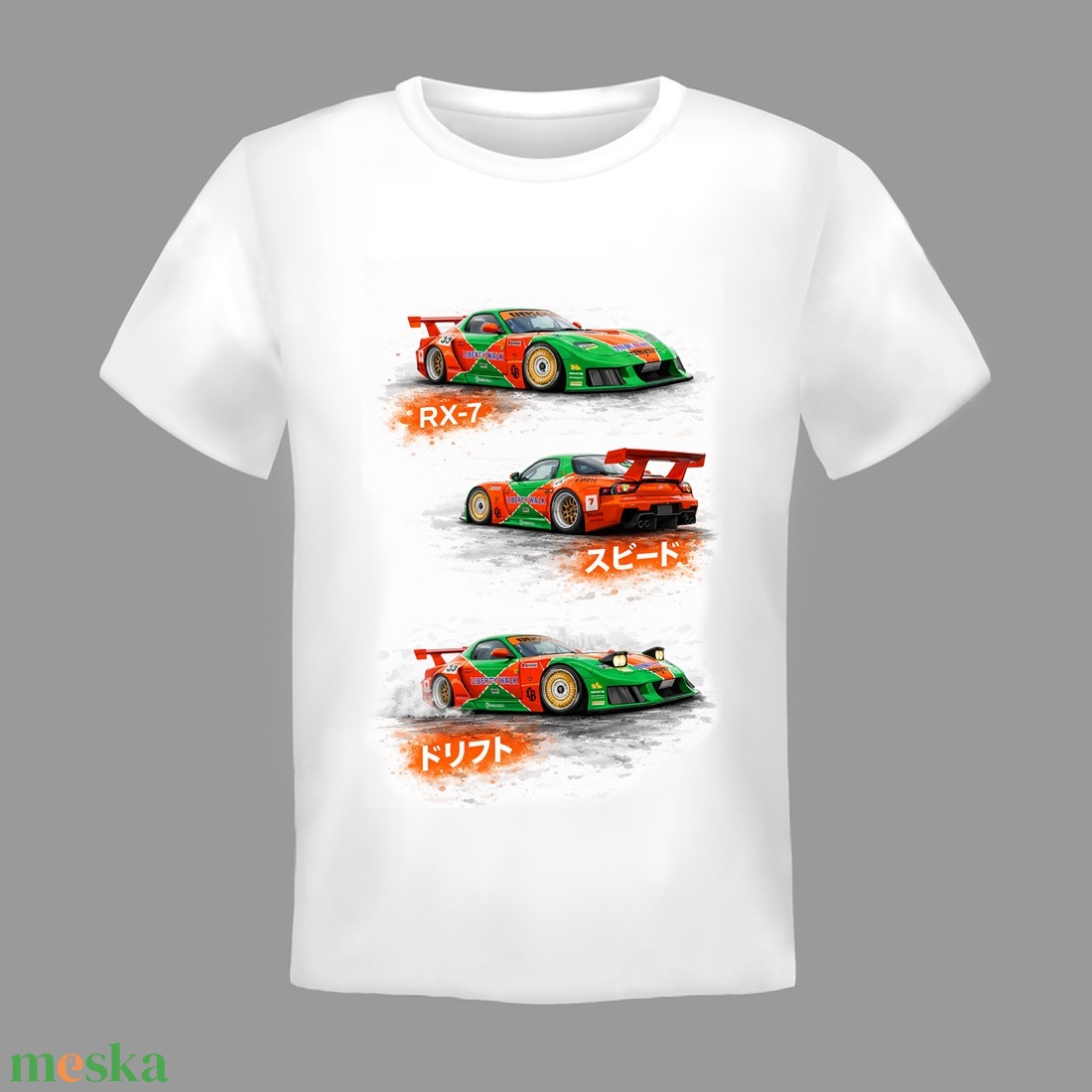 Egyedi nyomtatott tuningolt Mazda rx7 grafikus stílusban ábrázolva. - ruha & divat - férfi ruha - póló - Meska.hu