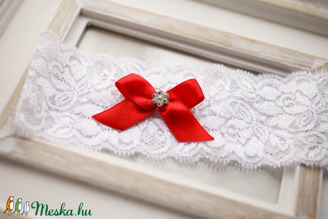 Piros masnis  combfix - esküvő - kiegészítők - harisnyatartó & valami kék - Meska.hu