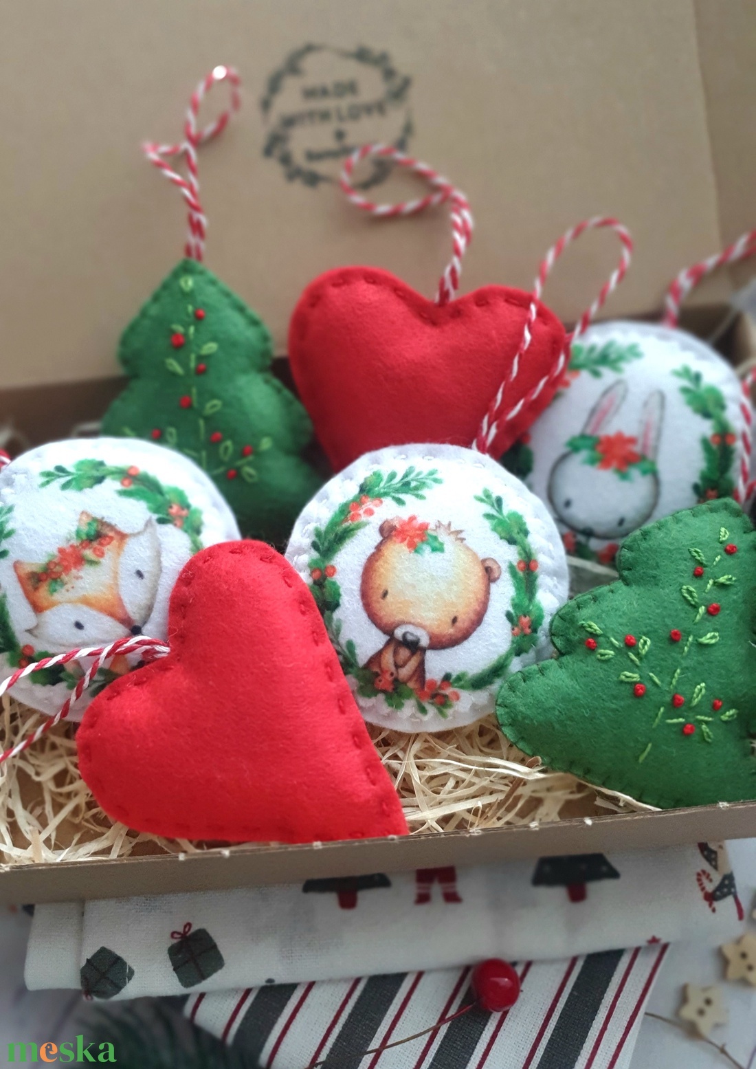 Bababarát karácsonyi filc díszek, manók és csillagok - karácsony - karácsonyi lakásdekoráció - karácsonyfadíszek - Meska.hu