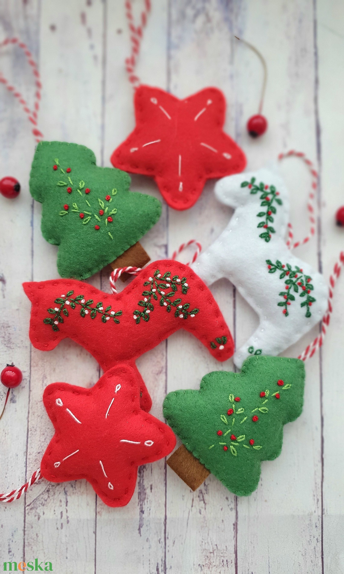 Bababarát karácsonyi filc díszek, dala horse - karácsony - karácsonyi lakásdekoráció - karácsonyfadíszek - Meska.hu