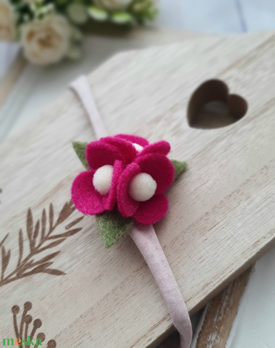 Virágos hajpánt, fejpánt, hajdísz - baba - mama - babafotózás - babafotózási kellékek - Meska.hu