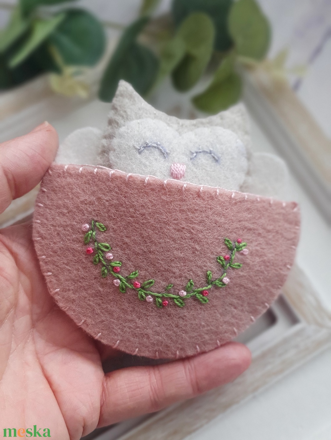 Zsebbarát filc bagoly, gyapjúfilc bagoly  - játék & sport - plüssállat & játékfigura - más figura - Meska.hu