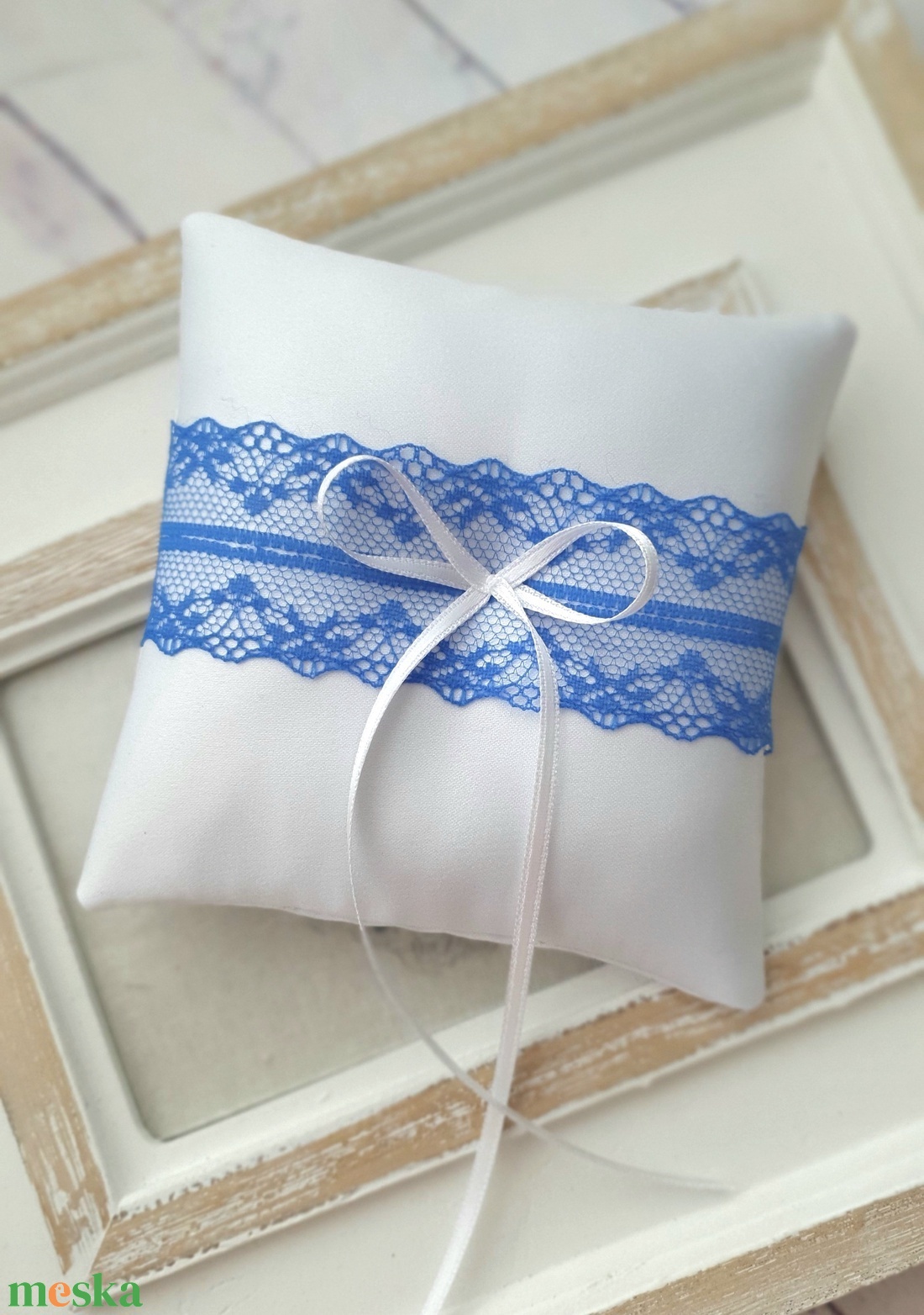 Gyűrűpárna ROYALBLUE, gyűrűtartó, menyasszony, esküvő - esküvő - kiegészítők - gyűrűtartó & gyűrűpárna - Meska.hu