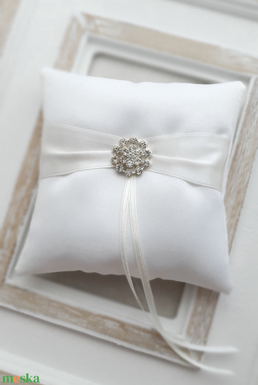 Gyűrűpárna MORGANE, gyűrűtartó, menyasszony, esküvő - esküvő - kiegészítők - gyűrűtartó & gyűrűpárna - Meska.hu