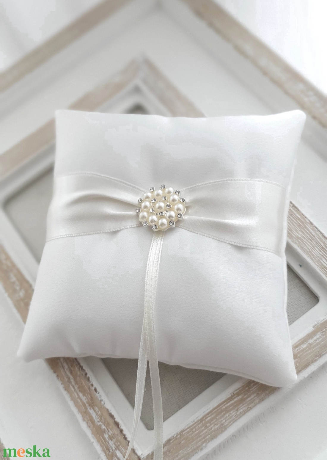 Gyűrűpárna NATALIE, gyűrűtartó, menyasszony, esküvő - esküvő - kiegészítők - gyűrűtartó & gyűrűpárna - Meska.hu