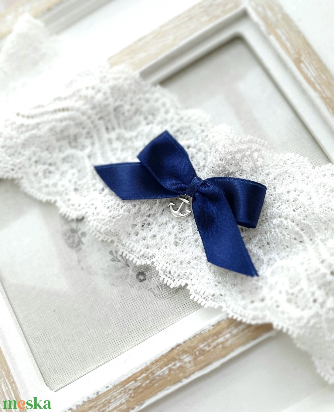 Combfix, harisnyakötő, legényfogó, harisnyatartó, leánybúcsú ANCHOR - esküvő - kiegészítők - harisnyatartó & valami kék - Meska.hu