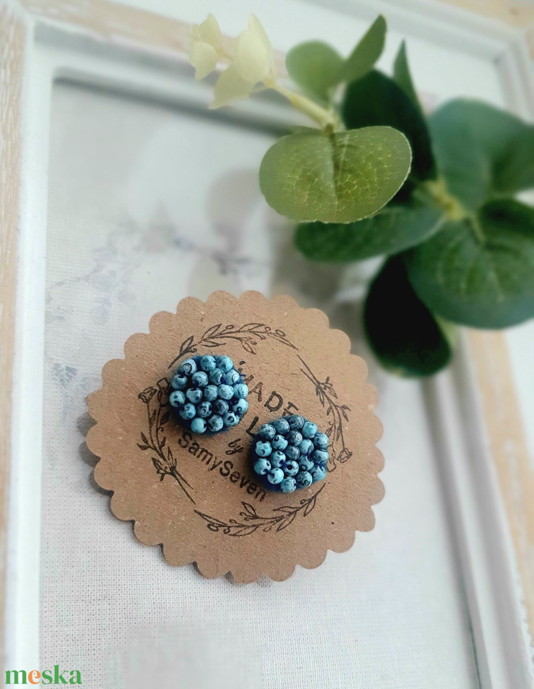 Gyöngyös gyapjúfilc fülbevaló, ékszer, ajándék  - ékszer - fülbevaló - pötty fülbevaló - Meska.hu