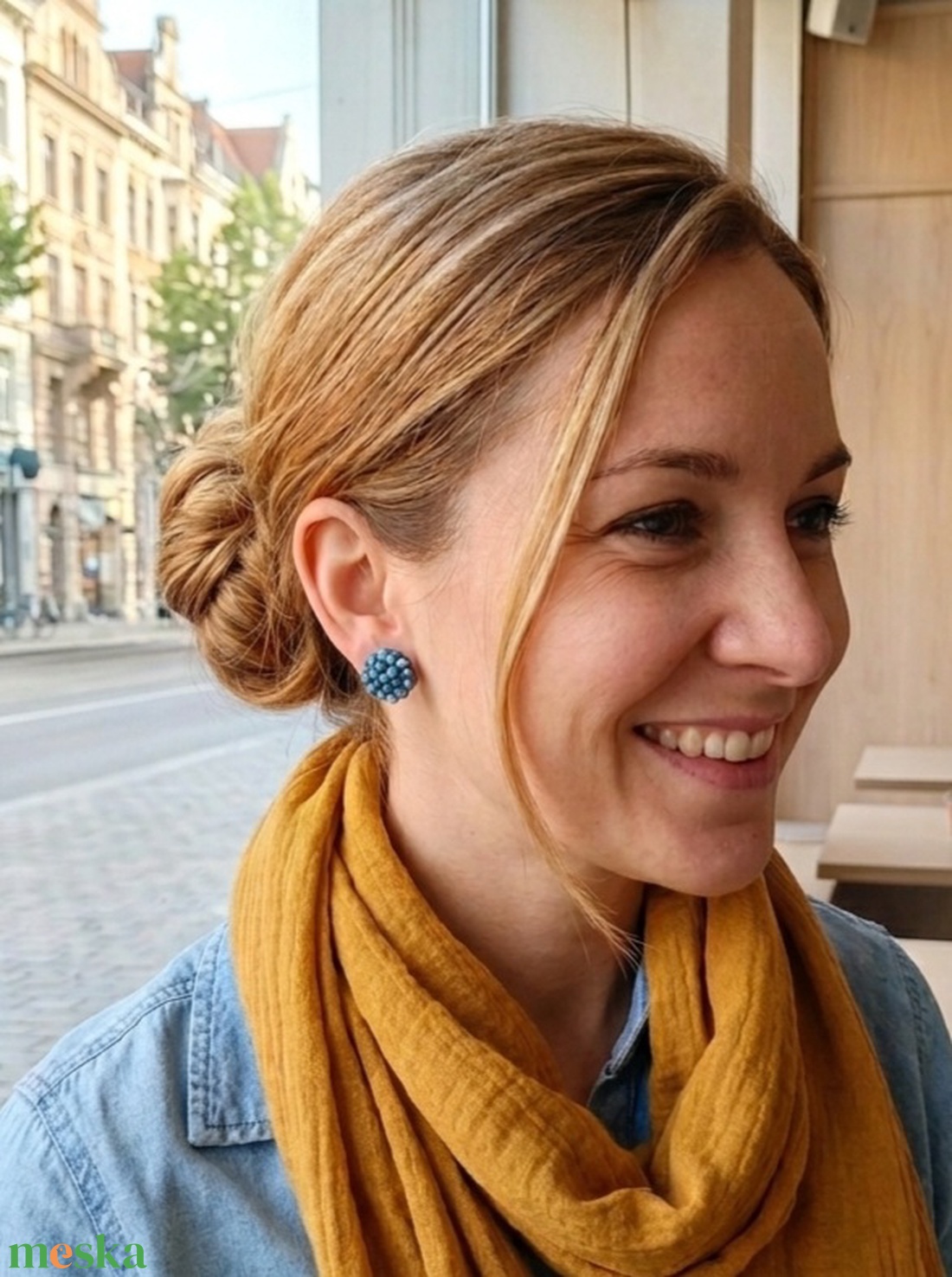 Gyöngyös gyapjúfilc fülbevaló, ékszer, ajándék  - ékszer - fülbevaló - pötty fülbevaló - Meska.hu