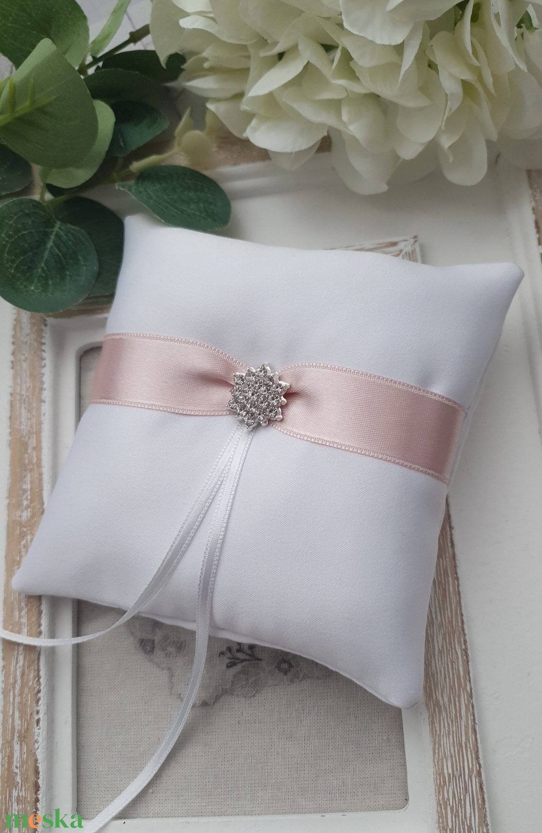 Gyűrűpárna PINKSOPHIE, gyűrűtartó, szatén gyűrűpárna - esküvő - esküvői ceremónia - gyűrűtartó & gyűrűpárna - Meska.hu
