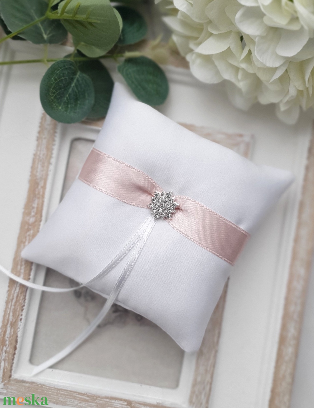 Gyűrűpárna PINKSOPHIE, gyűrűtartó, szatén gyűrűpárna - esküvő - esküvői ceremónia - gyűrűtartó & gyűrűpárna - Meska.hu