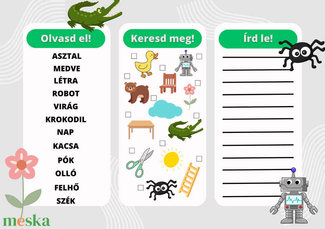Olvasd el! - Keresd meg! - Írd le! - játék & sport - készségfejlesztő és logikai játék - oktató játékok - Meska.hu Olvasd el! - Keresd meg! - Írd le! - játék & sport - készségfejlesztő és logikai játék - oktató játékok - Meska.hu