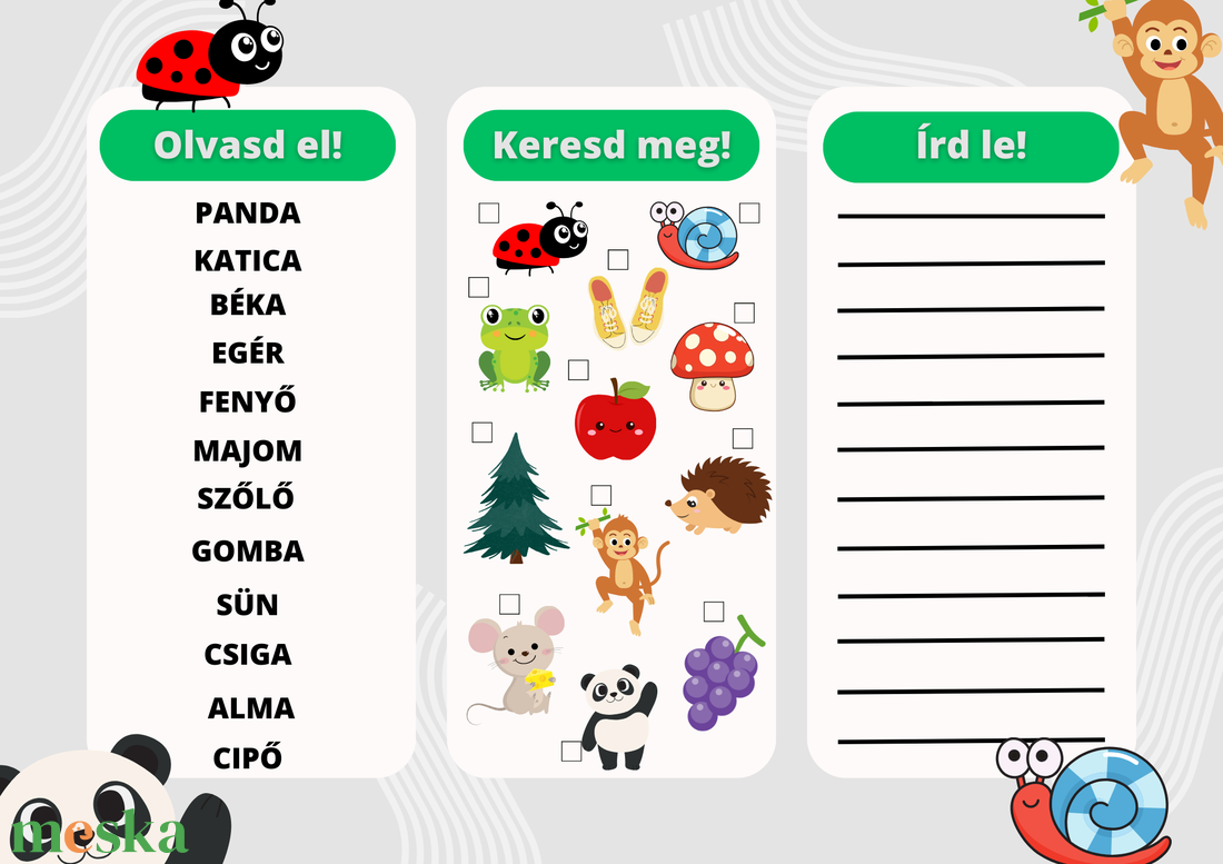 Olvasd el! - Keresd meg! - Írd le! - játék & sport - készségfejlesztő és logikai játék - oktató játékok - Meska.hu Olvasd el! - Keresd meg! - Írd le! - játék & sport - készségfejlesztő és logikai játék - oktató játékok - Meska.hu