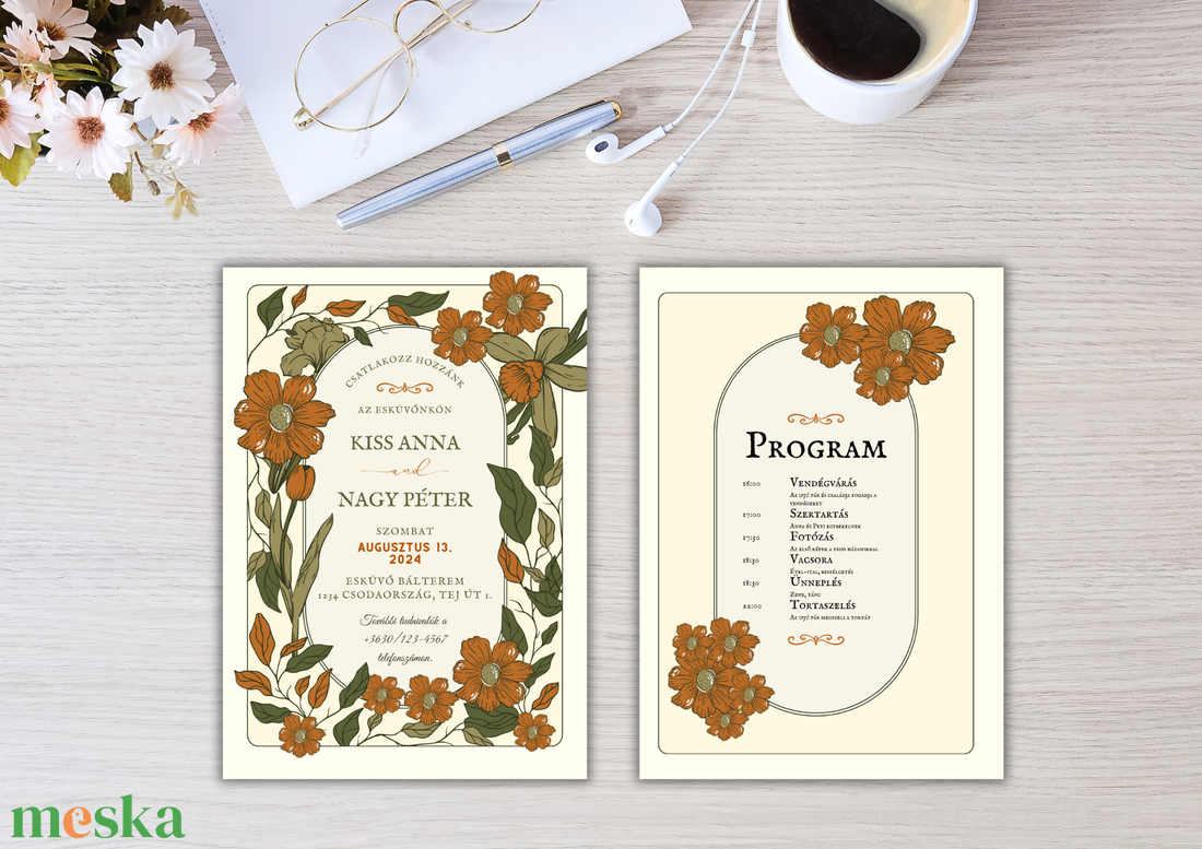 Egyedi, prémium esküvői meghívó - esküvő - meghívó & kártya - meghívó - Meska.hu