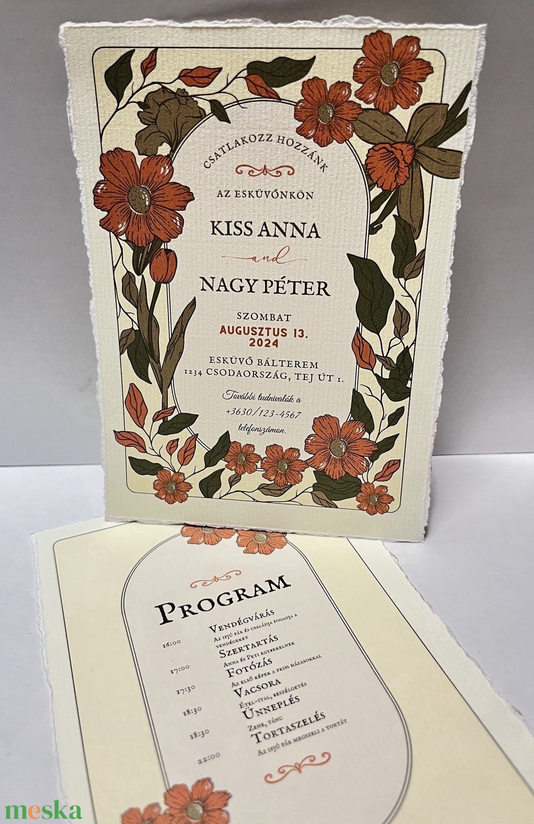 Egyedi, prémium esküvői meghívó - esküvő - meghívó & kártya - meghívó - Meska.hu