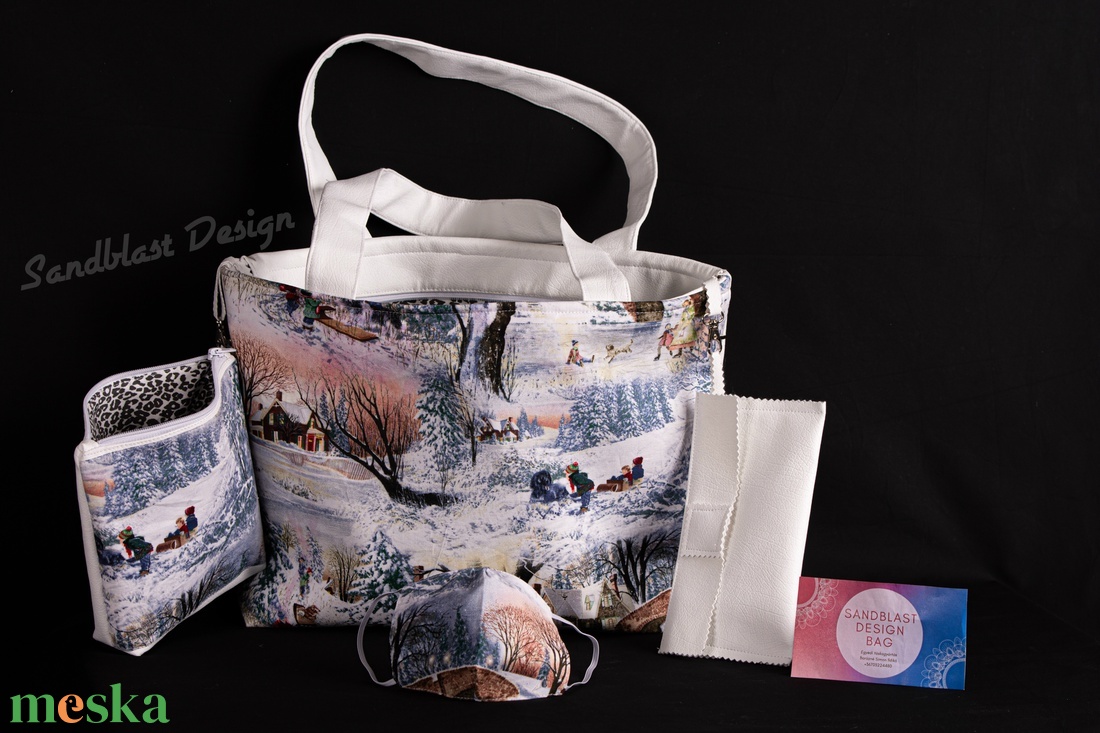 A SandblastDesign téli fullextrás táska szettje - táska & tok - kézitáska & válltáska - válltáska - Meska.hu