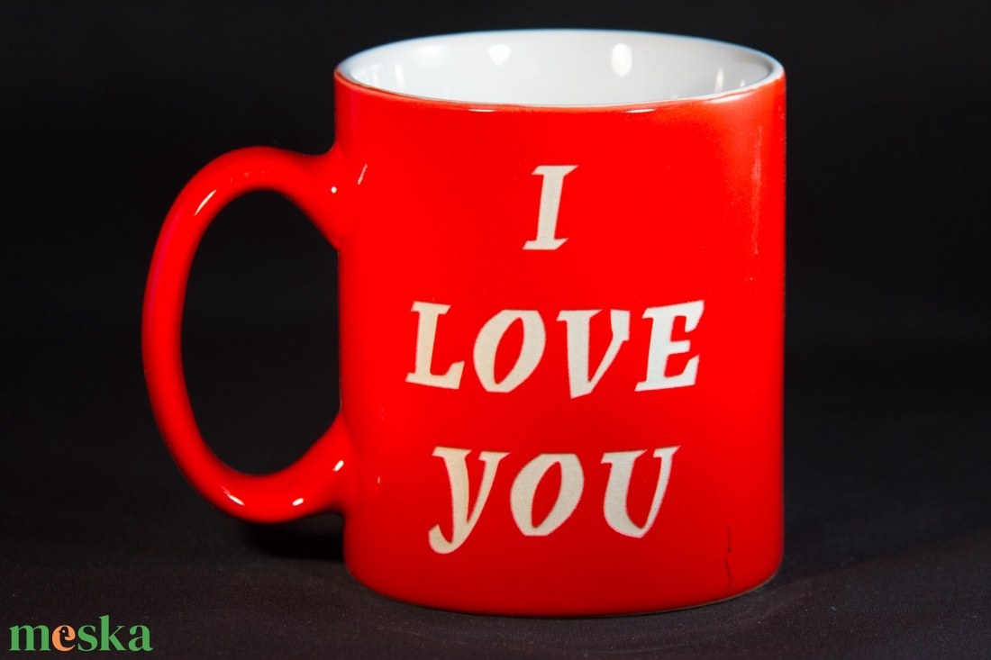 I love you homokgravírozott bögre - otthon & életmód - konyhafelszerelés, tálalás - tálalás - bögre & csésze - Meska.hu