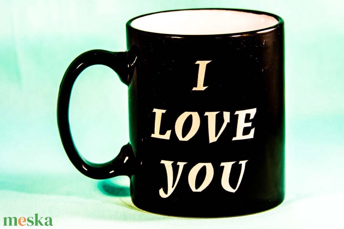 I love you homokgravírozott bögre - otthon & életmód - konyhafelszerelés, tálalás - tálalás - bögre & csésze - Meska.hu