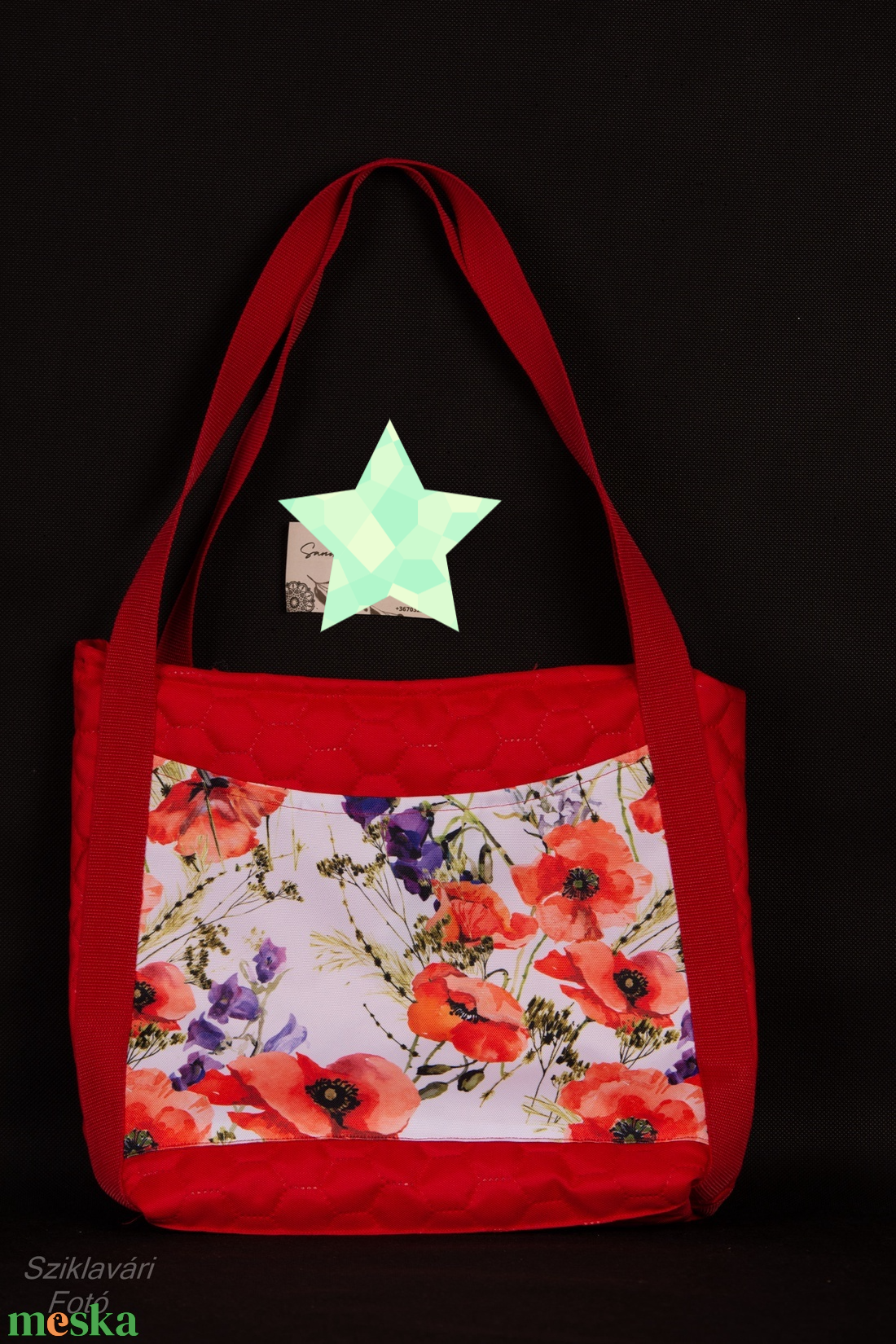 Hexagon Designer virágmintás válltáskák - táska & tok - kézitáska & válltáska - válltáska - Meska.hu