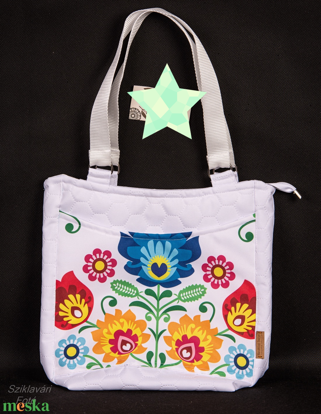 Hexagon Designer virágmintás válltáskák - táska & tok - kézitáska & válltáska - válltáska - Meska.hu