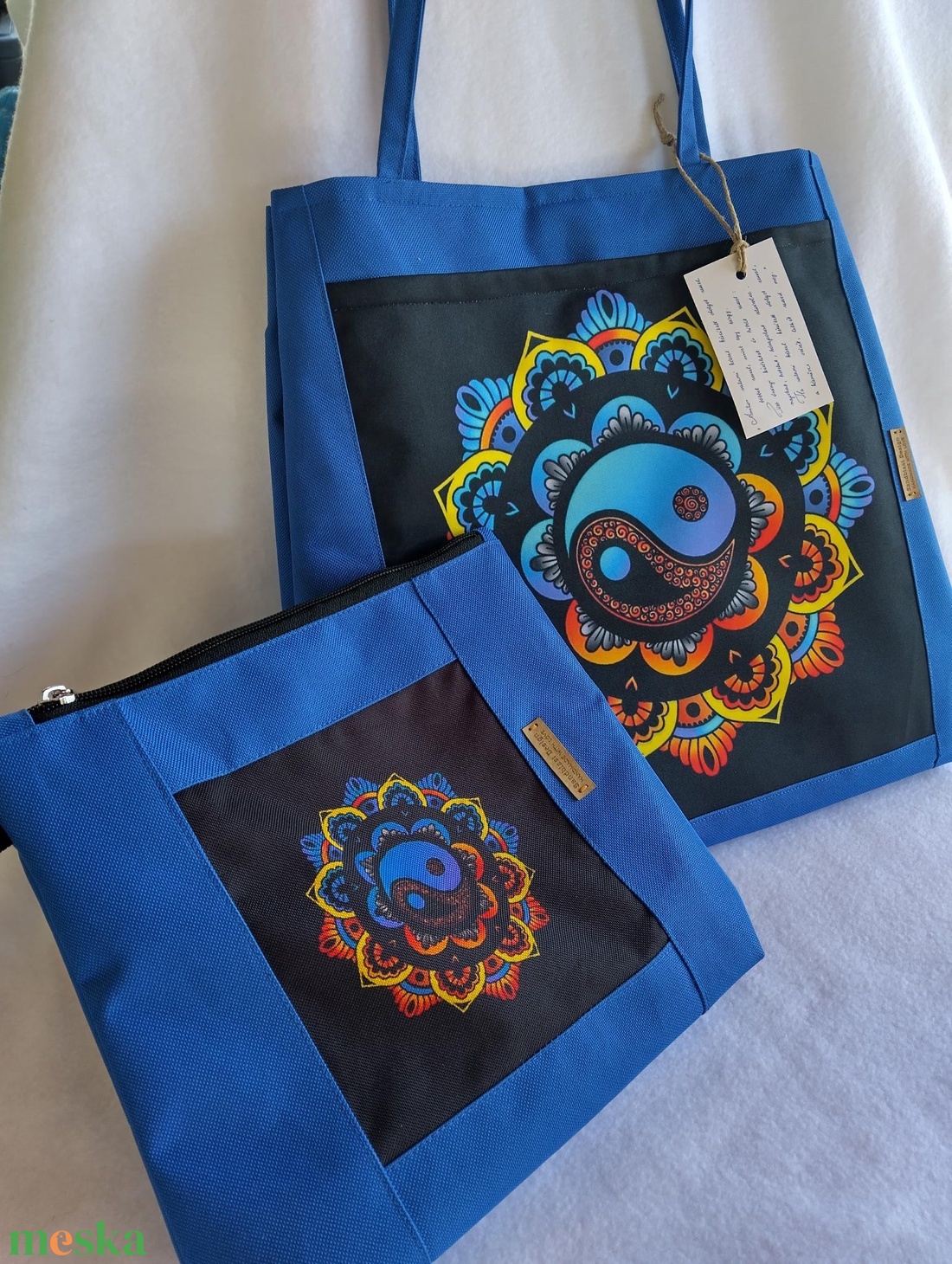  Kék Ying -Yang mintás shopper bag - táska & tok - variálható táska - Meska.hu