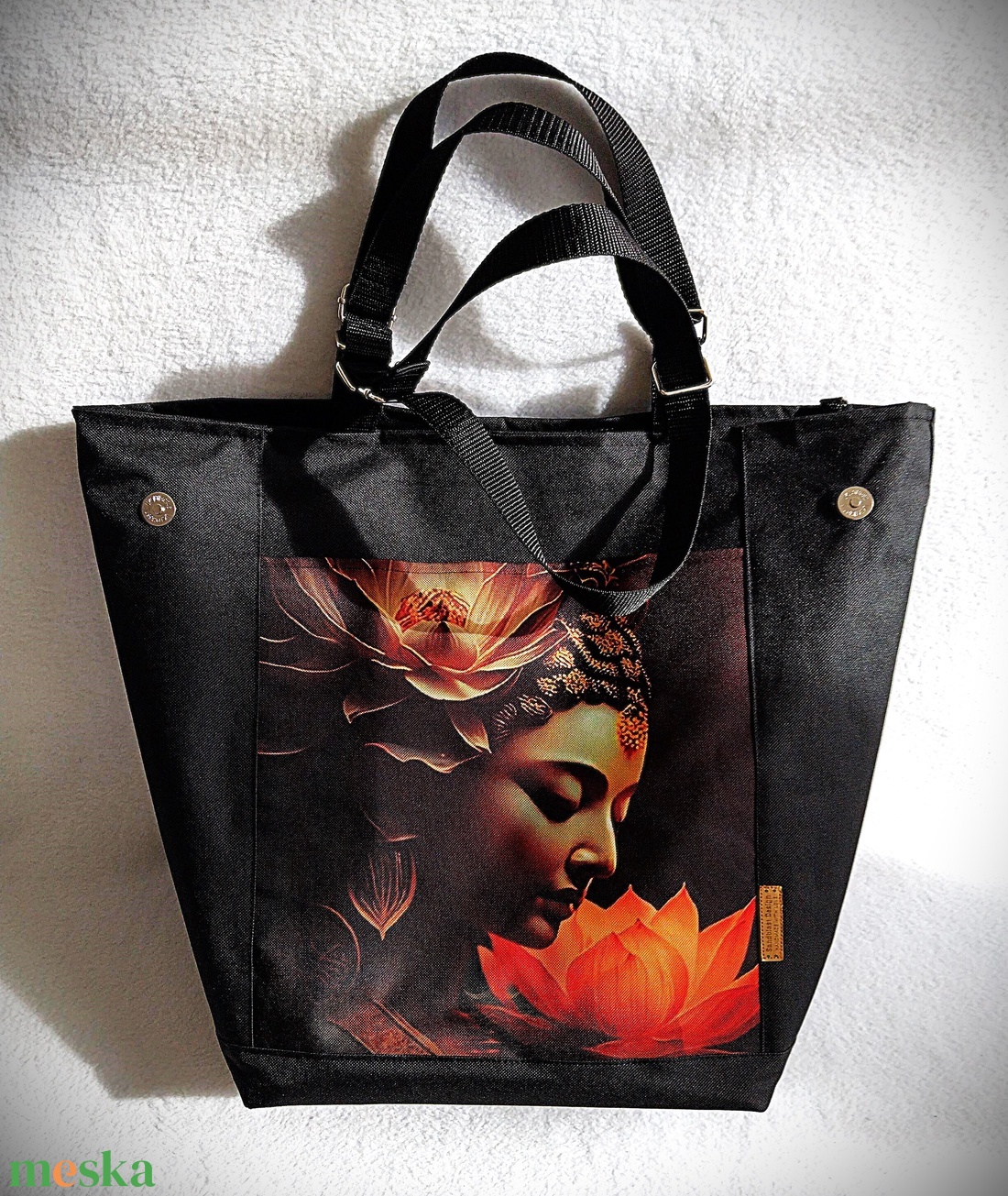  Shopper bag/Lótusz virág mintás - táska & tok - variálható táska - Meska.hu