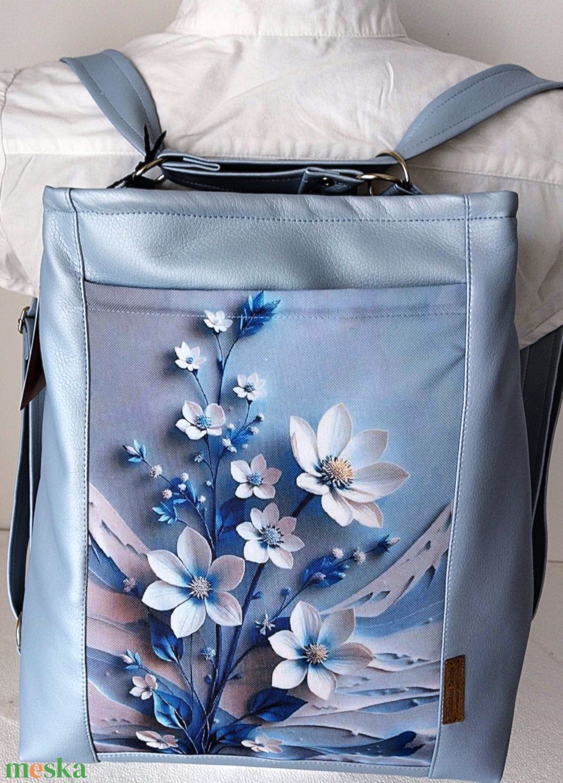 Vagány pasztell kék csajos variálható  shopper bag/hátizsák - táska & tok - variálható táska - Meska.hu