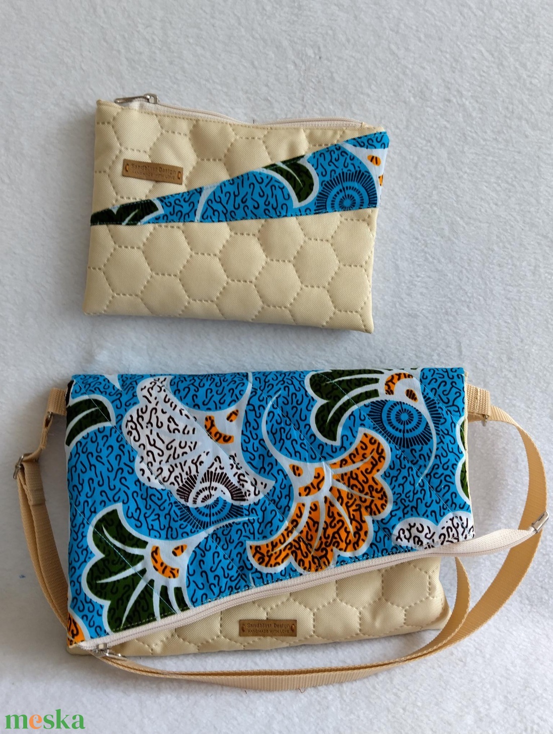 Samira Variálható Design Táska,steppelt gyöngyvászon/afrikai pamutvászon minta - táska & tok - variálható táska - Meska.hu
