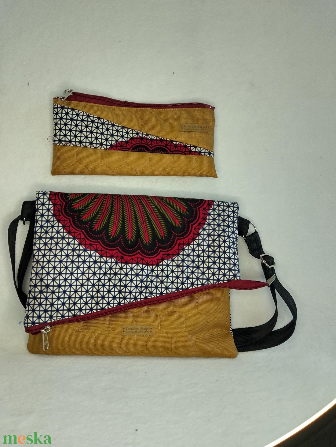 Samira Variálható Design Táska,steppelt gyöngyvászon/afrikai pamutvászon minta - táska & tok - variálható táska - Meska.hu
