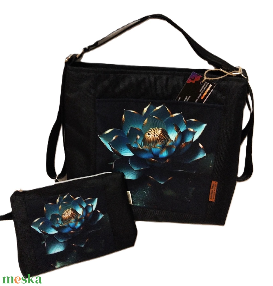 Kristály kék  variálható táska szett. Ajándék Neszesszerre, és kulcstartóval ! - táska & tok - variálható táska - Meska.hu