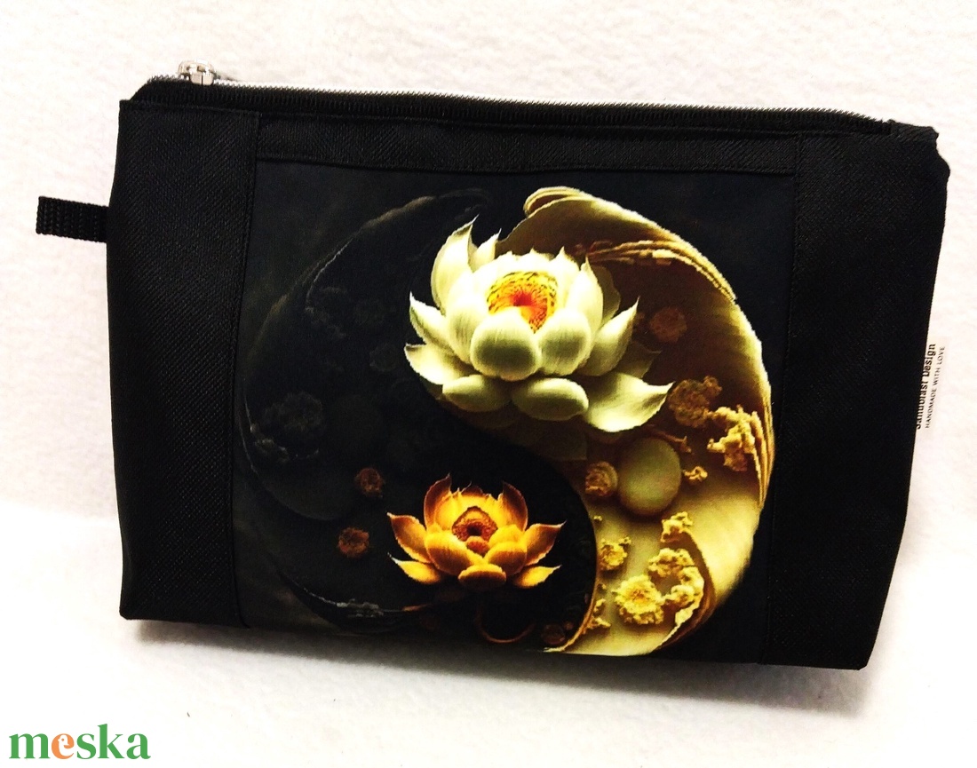 Yig Yang lótusz virág mintás neszesszer/táskarendező - táska & tok - neszesszer - Meska.hu