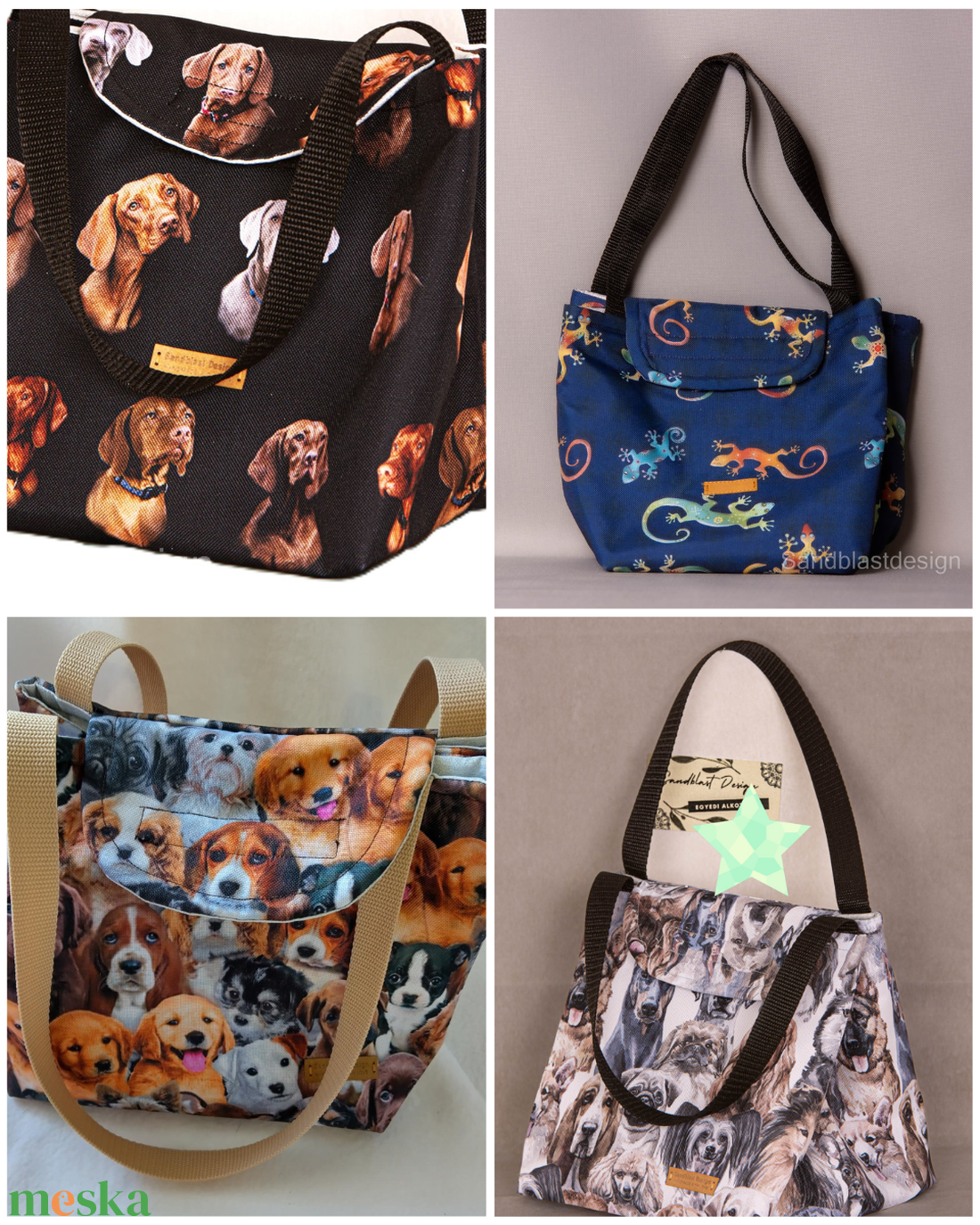 Állati jó ételhordó kistáskák - táska & tok - uzsonna- & ebéd tartó - ebéd tasak, doboz - Meska.hu