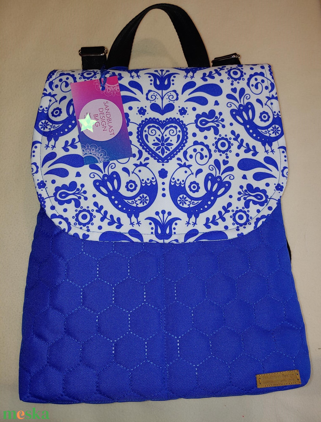 Tyúkláb mintás hátizsák - táska & tok - hátizsák - hátizsák - Meska.hu